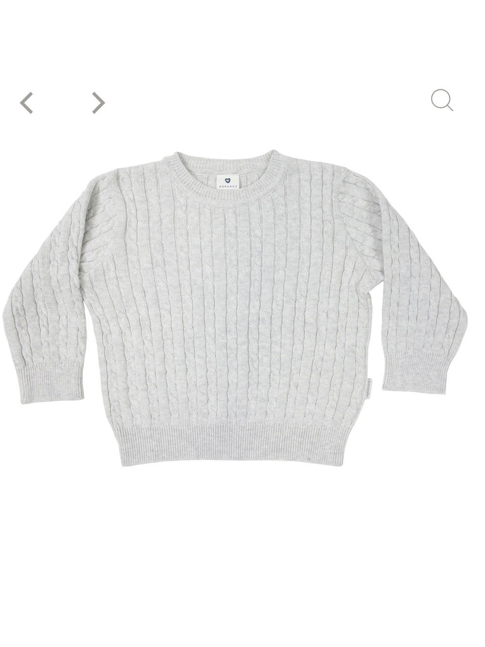 Korango Cable Knit Sweater - Light Gray